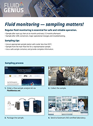 Fluid monitoring — sampling matters! How to sample safely